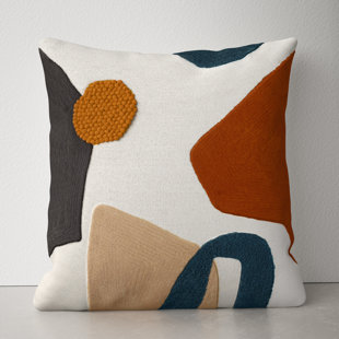 Burnt orange discount and blue pillows